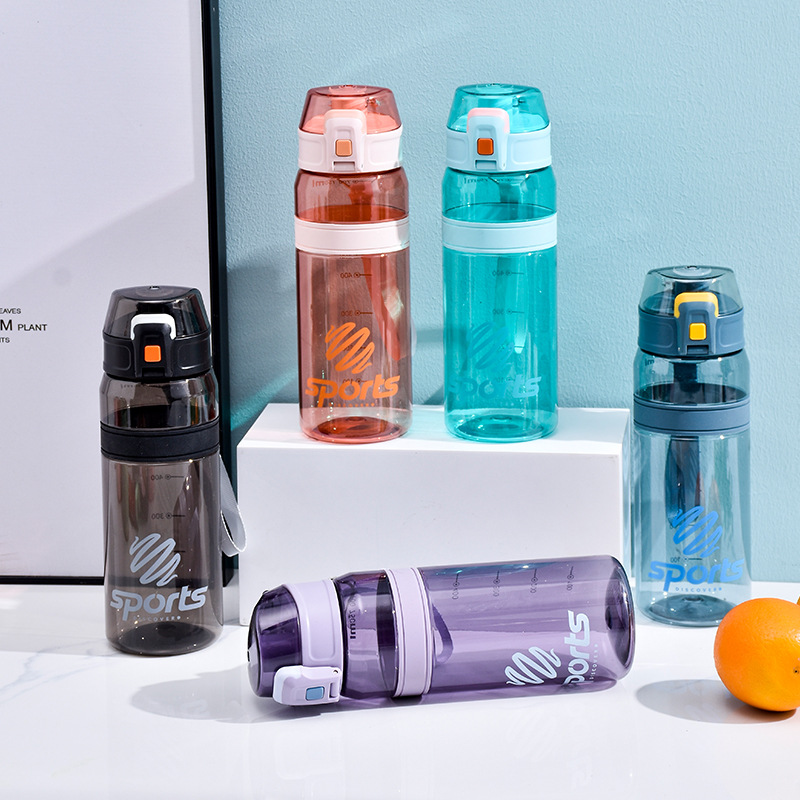 鸿叶弹跳硅胶皮套运动塑料水杯 礼品水杯便携宽口吸管杯
