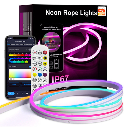 Doodle WiFi Smart Silicone LED Neon Light Strip Bluetooth Music Remote APP Voice Timing Running Light Strip