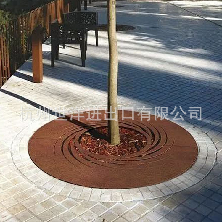 厂家直销室外道路工程不锈耐候钢树池盖板多造型树篦子