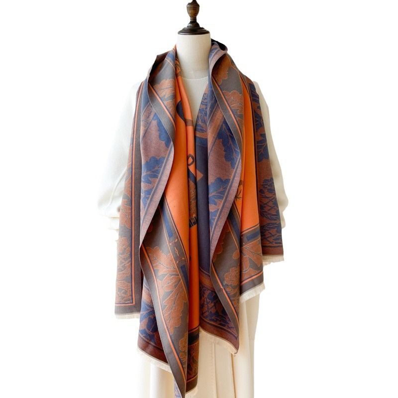 Sciarpa invernale in imitazione cashmere per donna, stile di alta qualità, calda e lunga, spesso scialle double face_voghion.com
