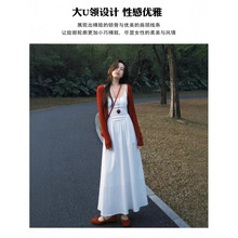 法式白色连衣裙女夏天长裙长款吊带裙子开春日少女樱花出片穿搭薄