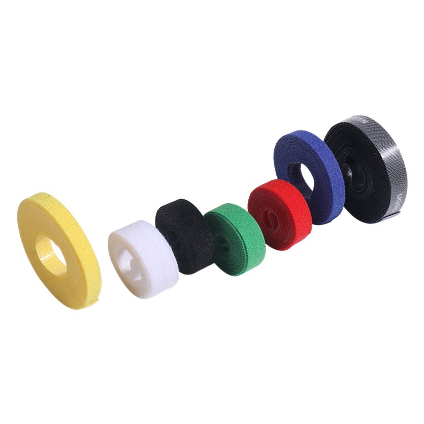 Velcro cable tie nylon auto-adhesivo gancho lana mismo cuerpo de datos Cable de gestión de cable Dispositivo de unión de la planta de Velcro espalda con espalda cinturón de unión