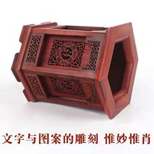 木质笔筒红木毛笔筒实木雕刻红酸枝木复古艺品摆件实木笔筒礼品