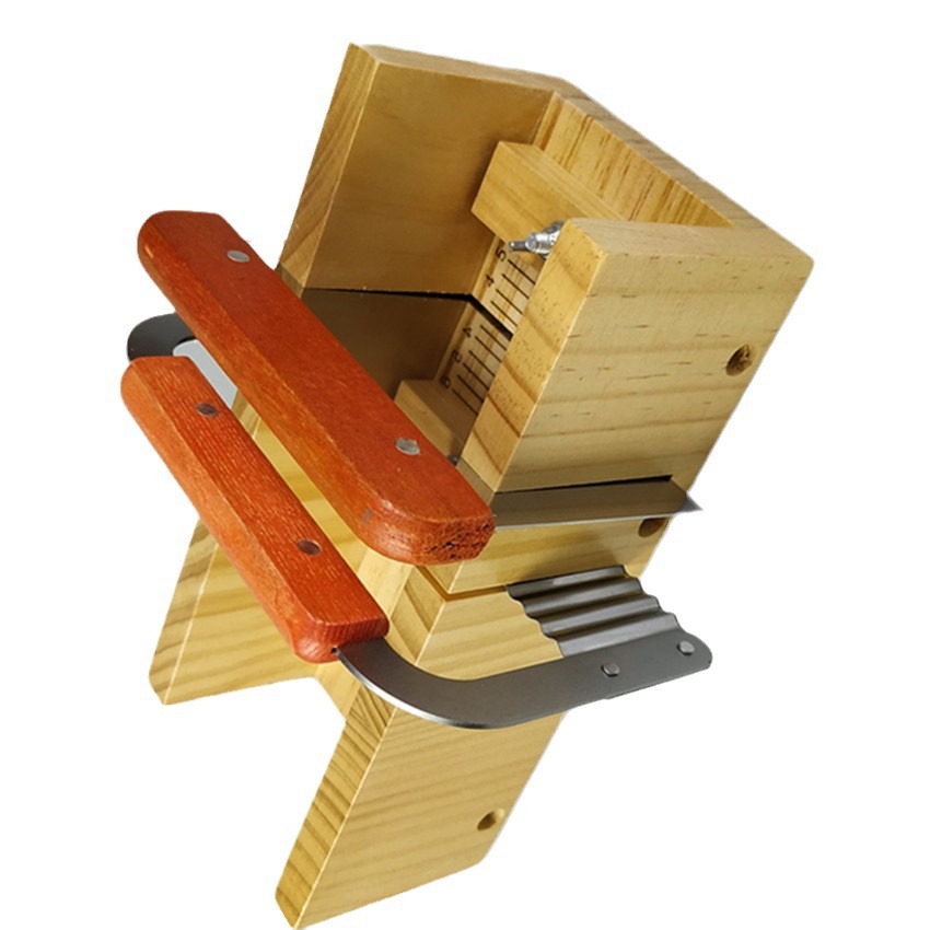Jabón hecho a mano Jabón cortador de madera maciza doble ranura para tarjeta de corte Tabla de jabón más onda cuchillo plano con traje de fábrica Nuevo producto