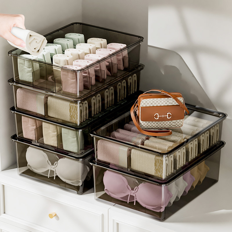 Underwear Underwear Socks Three-in-One Storage Box Household Closefitting Clothes Fit Box Wardrobe Split Artifact with Lid Underwear Underwear Socks Three-in-One Storage Box Household Closefitting Clothes Fit Box Wardrobe Split Artifact with Lid