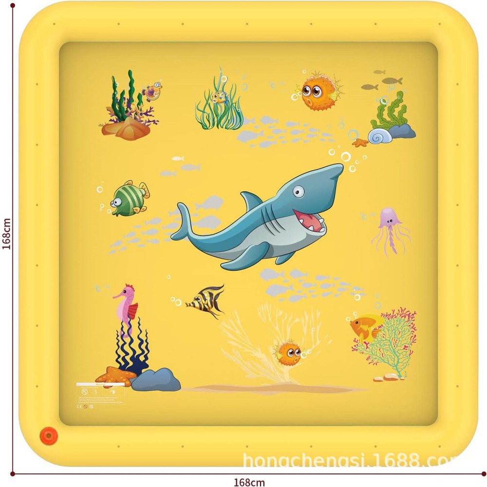 Big square inflatable swimming pool play in water