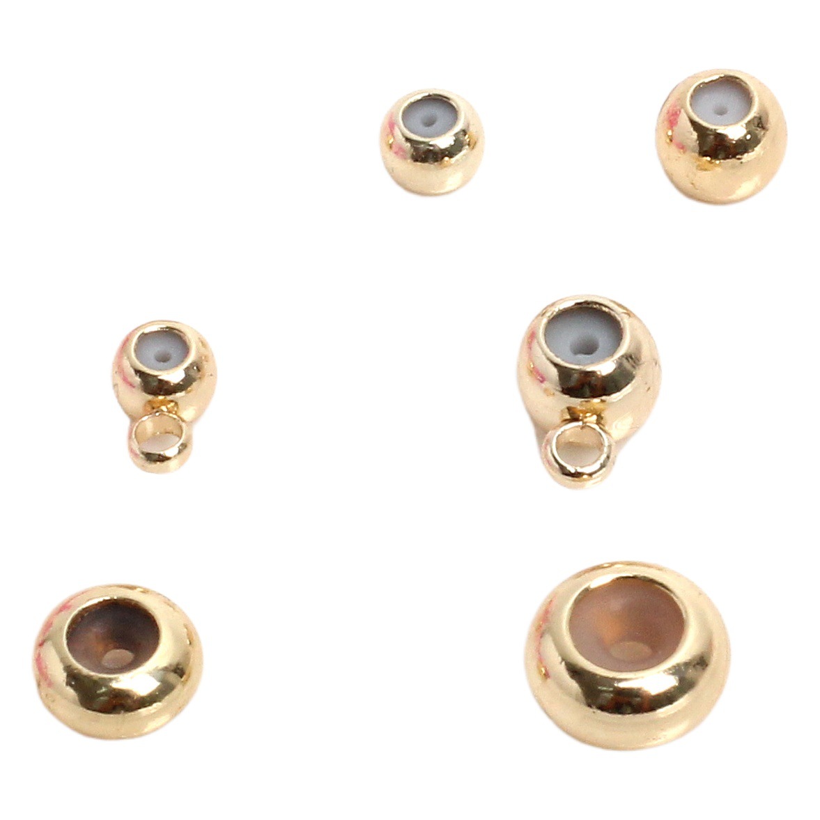 14K envuelto en oro color preservando silicona cuentas de cobre cuentas ajustables silicona posicionamiento cuentas collar pulsera pendientes espaciador perlas material