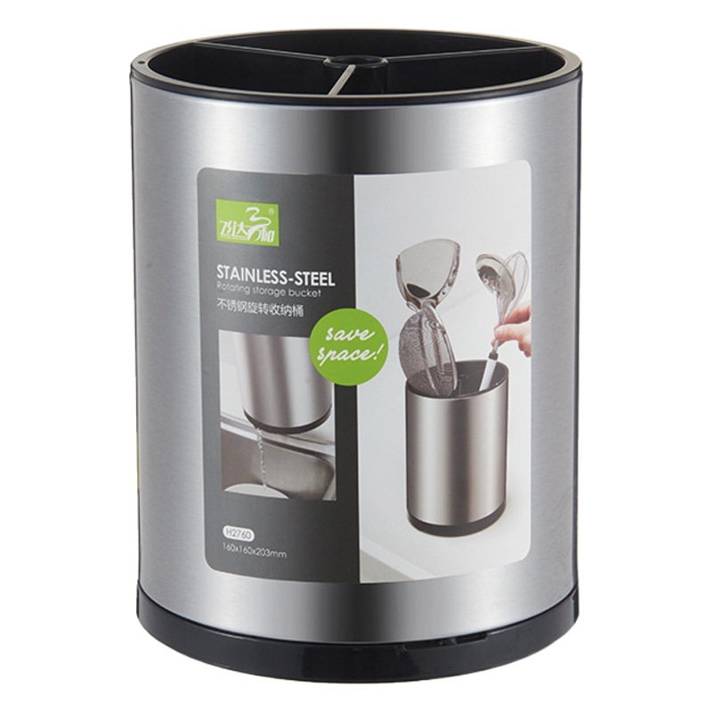 Cubo de almacenamiento de palillos para el hogar de acero inoxidable con múltiples compartimentos, soporte para palillos, escurridor para cuchillos, tenedores y cucharas, organizador de palillos.