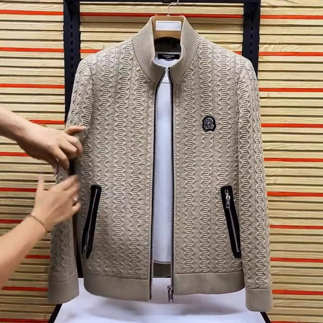 Осенняя и зимняя жаккардовая мужская куртка весна и осень 2025 года премиум-класса легкая роскошная модная куртка с воротником повседневная дикая