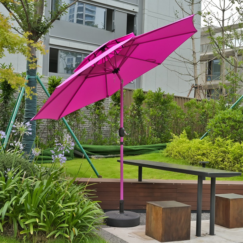 2.7 Mimei paraguas rojo barra balancante sombrillas patio café terraza jardín lámpara solar paraguas villa pabellón image 22
