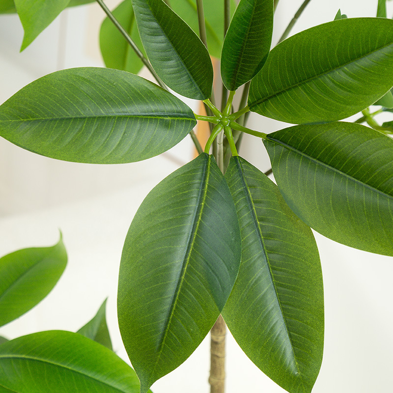Babi-Jifeng Simulación Planta verde Árbol de la fortuna Planta de árbol falso de lujo ligero de alta gama Planta en maceta Decoración de piso grande de interior