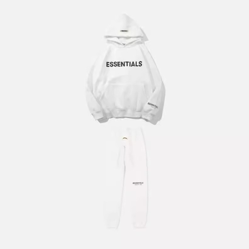 High Street Style Essentials Letter-Printed Sweatshirt Set, Unisex Loose Hoodie and Sweatpants