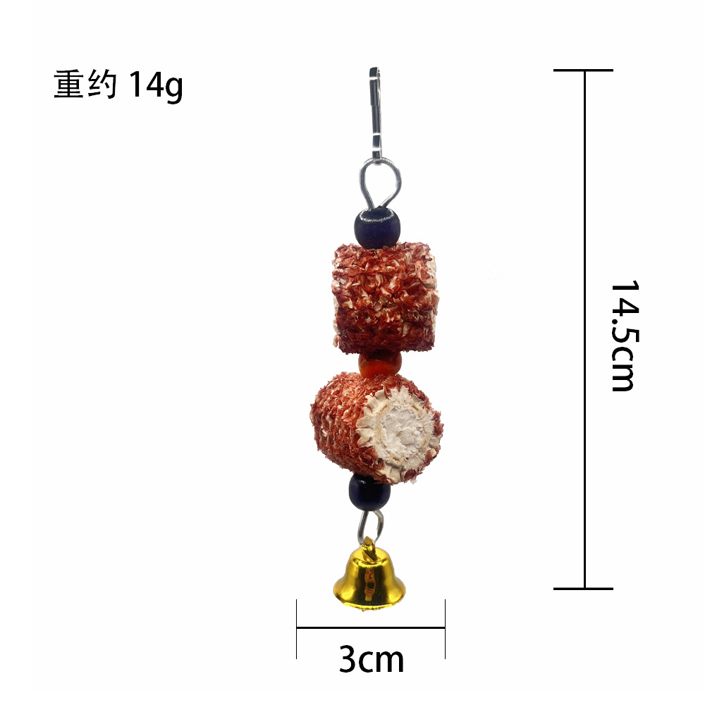 Brocheta de mazorca de maíz hecha a mano natural, loro, juguete, hámster, chinchilla, juguete para morder y aliviar el aburrimiento, accesorios de decoración de jaulas para pájaros