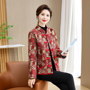 Демисезонная легкая и тонкая куртка для матери, в западном стиле, из хлопка и льна, китайский стиль, для среднего возраста