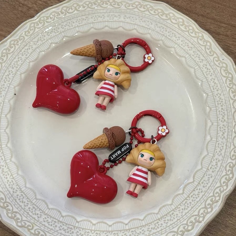 Bubble Mart Molly Bread Head Pendant Modified Baby Cute DIY Mobile Phone Chain Pvc Accessories Ornament Pendant