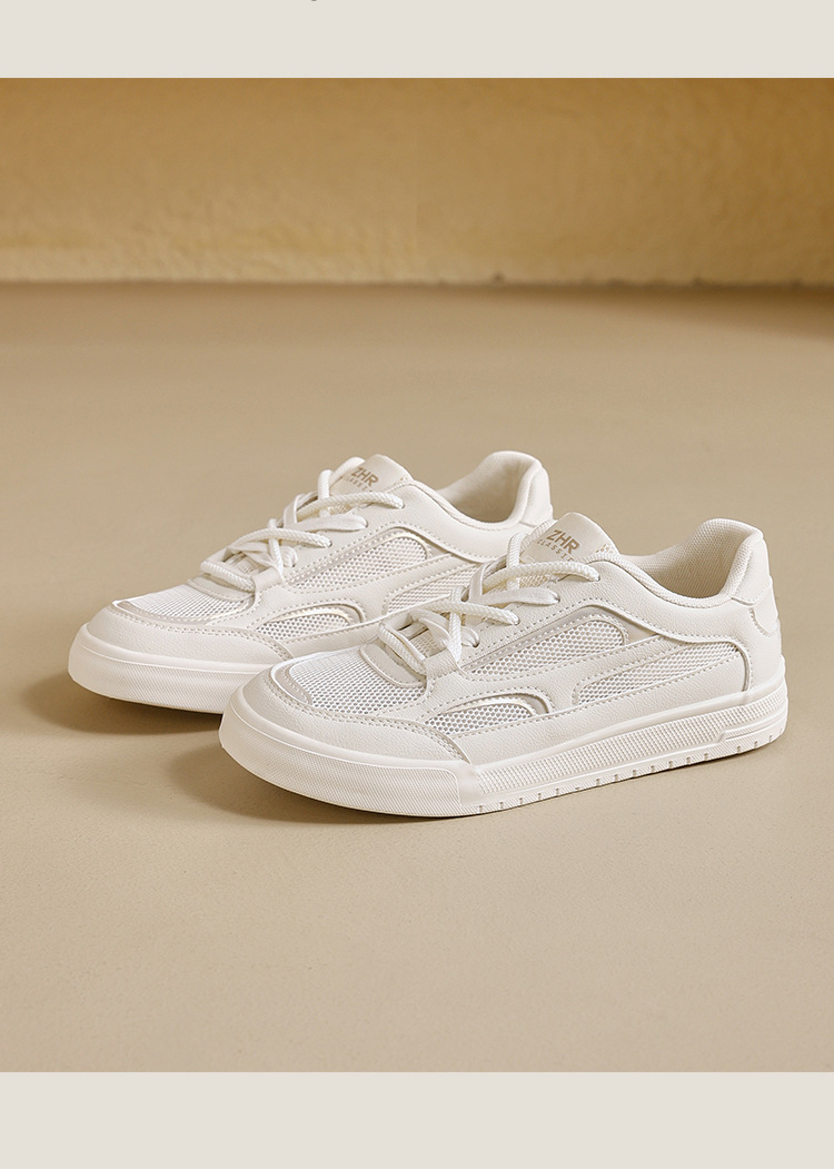 Giày sneaker nữ mặt lưới thoáng khí đế bằng siêu mềm — KS118E màu be chi tiết 18