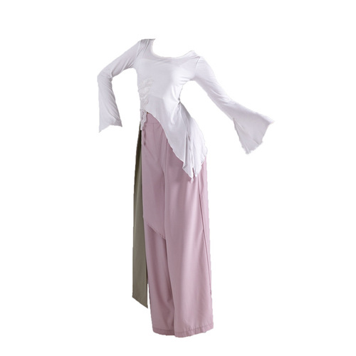 Modern dance practice top long sleeve form training clothing, classical dance women's loose wide-leg pants