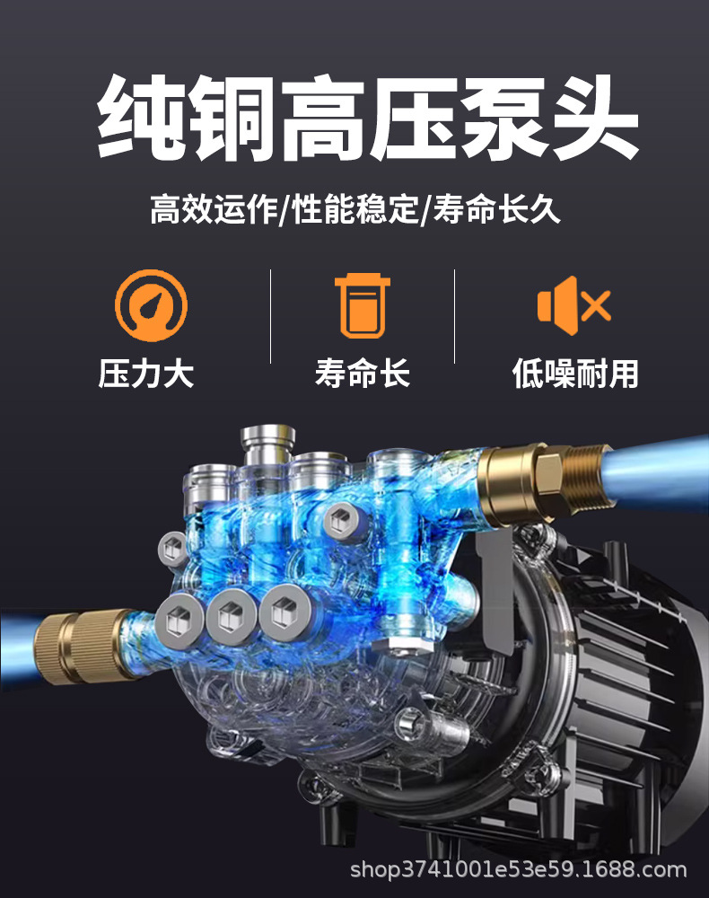 Gasoline Car Washing Machine High Pressure Mobile Cleaning Pump Gasoline Cleaning Machine High Power Door-To-Door Car Washing Pipe Unblocking Cross-Border
