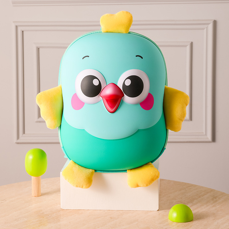 Pollo de dibujos animados en línea, mochila para niños y niñas, mochila para niños de jardín de infantes, mochila para niños de cáscara de huevo ligera