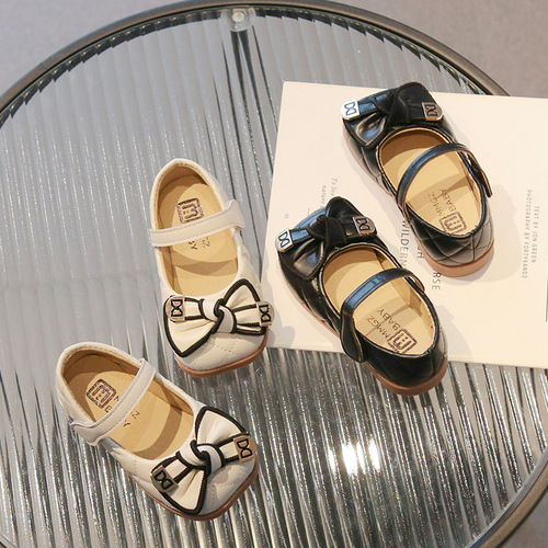 Spring and Autumn New Girls White Leather Shoes Performance Shoes Princess Shoes Small Leather Shoes Children Students Soft