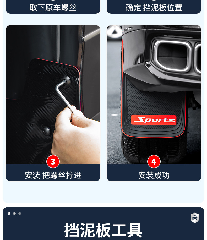 Applicable to Tesla model car wheel fender foreign trade cross-border car modification accessories PVC Fender