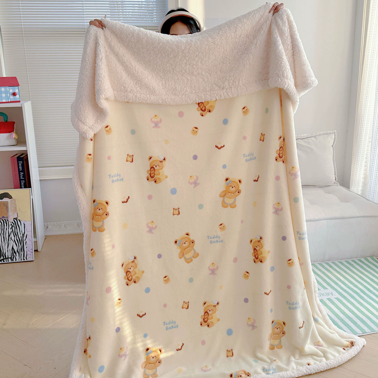 Новое Cartoon Milk Velvet Lamb Velvet Blanket Autumn and Winter Thickened Nap Blanket Office Lunch Break Air Conditioning Velvet Blanket Cover