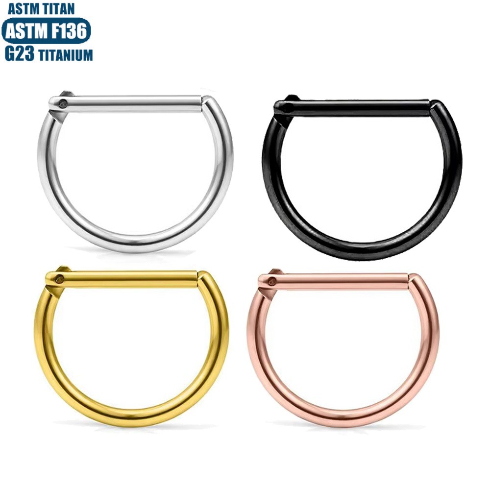 F136 Titanium Alloy Implant-Grade Nose Ring Zircon Earrings Seamless Ring Nose Ring Fashion Jewelry Septum Piercing Ear Bone Ring detail image 24