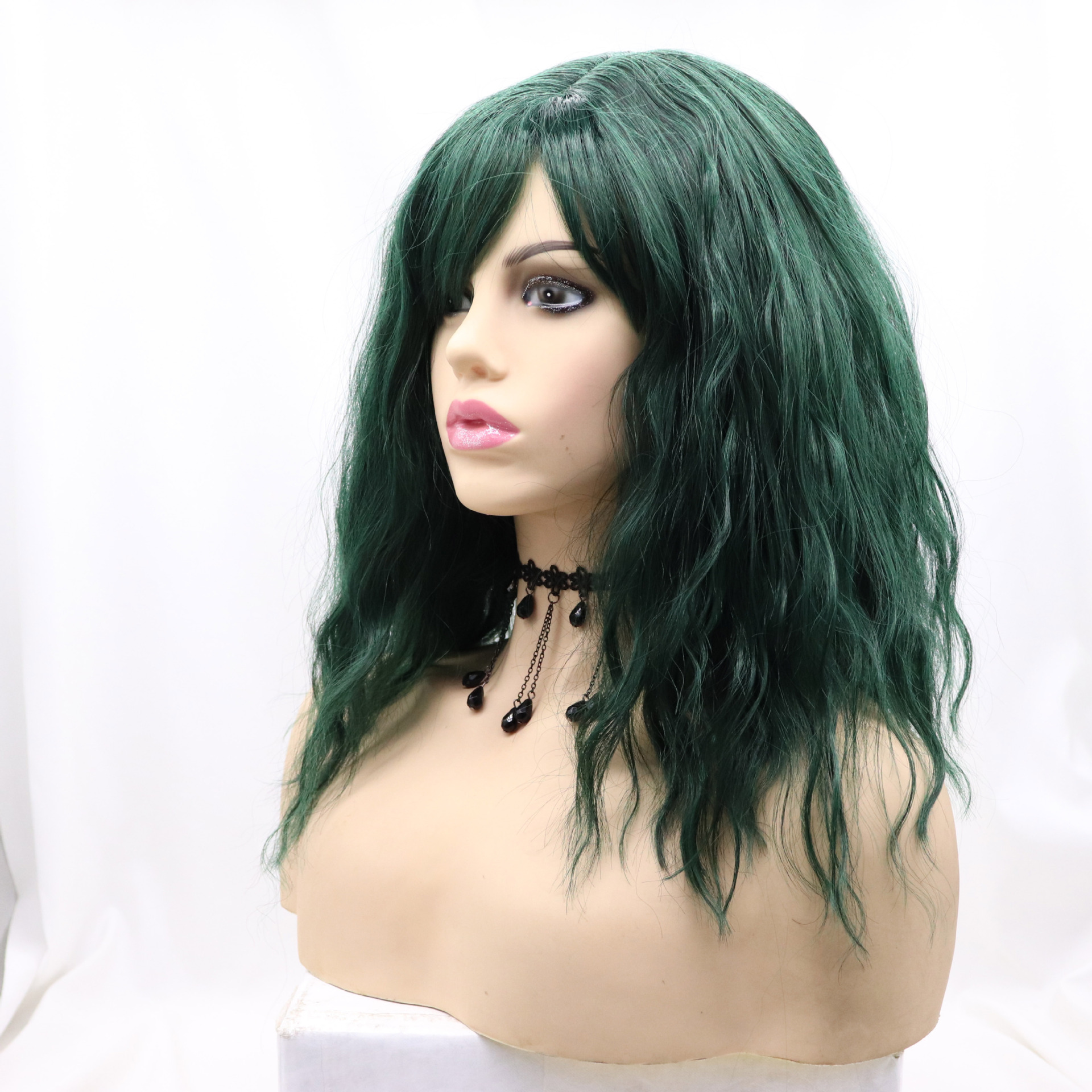 Comercio exterior Europa y América moda fibra química pelucas mujeres blancas de cabello largo recto de seda de alta temperatura cubierta de cabeza al por mayor SK002