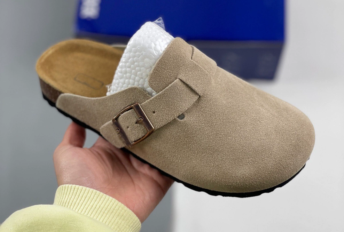 Сандалии Birkenstock из замши для ленивых мужчин BK домашние летние односторонние регулируемые пляжные открытые плоские сандалии для женщин