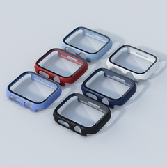 Applewatch 456SE representative case Apple film case integrated pc frosted protective cover tempered film watch case
