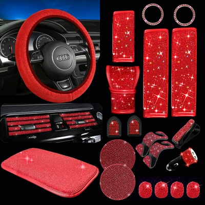 charging air outlet strip, Steering wheel cover - all-red-38cm