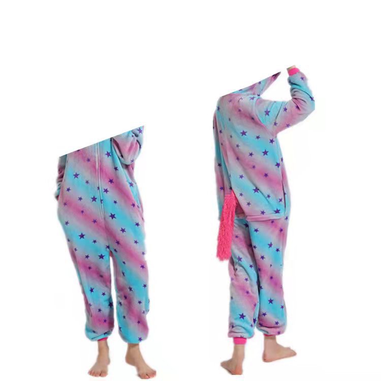 Transfronteriza de dibujos animados de una sola pieza pijamas de franela animal de invierno engrosada transfronteriza dinosaurio Tianma Tigre unicornio