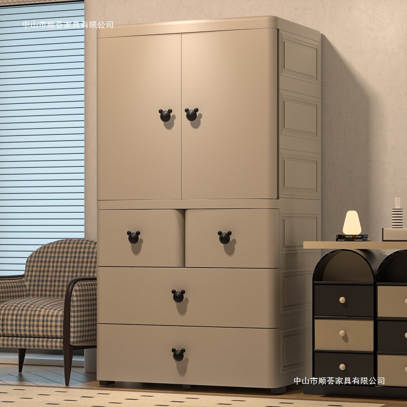 Youyi 80cm Thickened Double-Door Baby Wardrobe Infant Storage Cabinet Simple Children's Closet Organizer Storage Cabinet