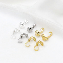 銅鍍18K真金9字單邊帶鈎包扣包金保色手鍊項鍊珠鏈扣吊墜扣B82