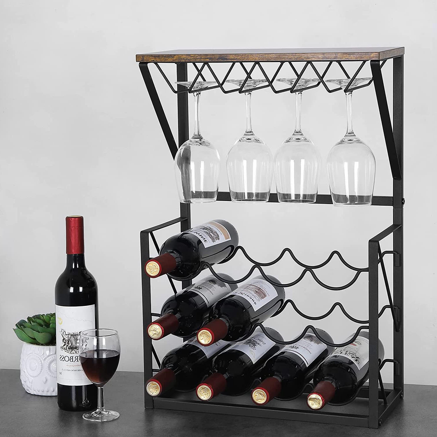 European style Metal Wine rack Decoration Wine Shelf small-scale modern Simplicity Wine Cooler Display rack red wine lattice