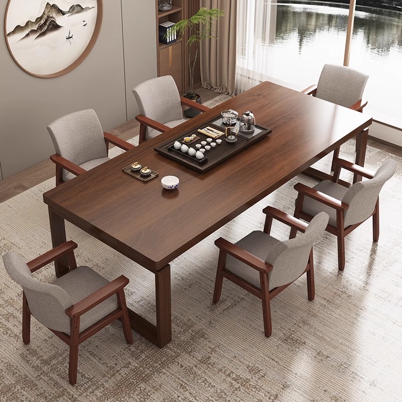 Mesa de té de balcón combinación de una mesa de cinco sillas mesa de té mesa de negociación moderna simple mesa de té de tablero grande nueva mesa de té china