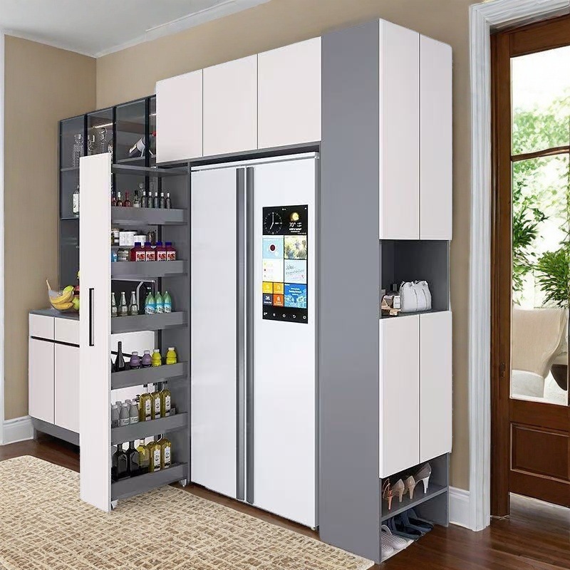 Make a Wall-Mounted Sideboard, Wine Cabinet, Integrated Shoe Cabinet, High Cabinet, Kitchen Storage Cabinet, Built-In Refrigerator, Living Room