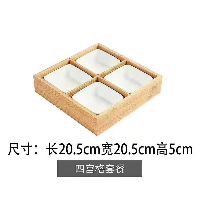 4각형 그리드 + 흰색 접시