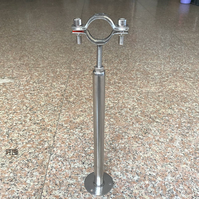 加长不锈钢管固定支架天然气管道可调节固定器地面通用型管卡托架