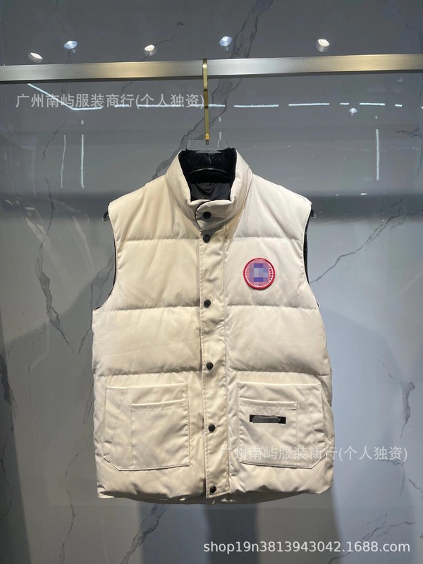 秋冬新款大鹅男女短款无袖坎肩背心羽绒棉服马甲加厚保暖立领外套|undefined