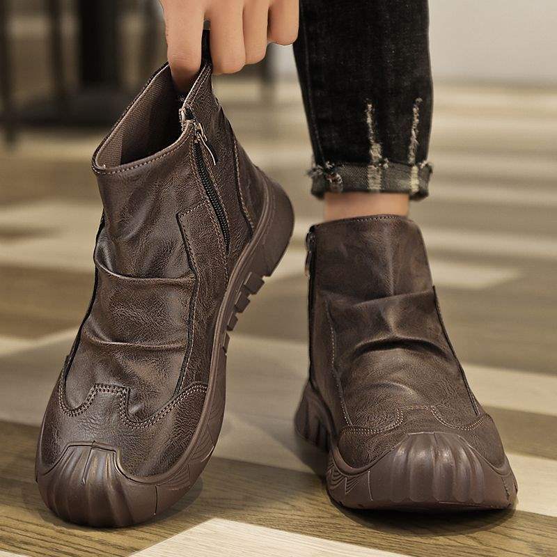 마틴 부츠 2025 가을 신작 남성 미드탑 트렌디 다용도 작업화 영국 복고풍 숏부츠 미드탑 부츠