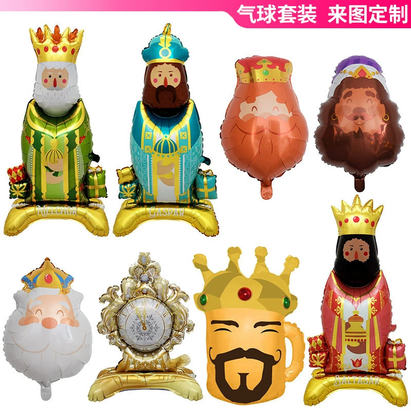 New aluminum film balloon cross-border Spanish festival king portrait aluminum foil balloon festival decoration decoration wholesale