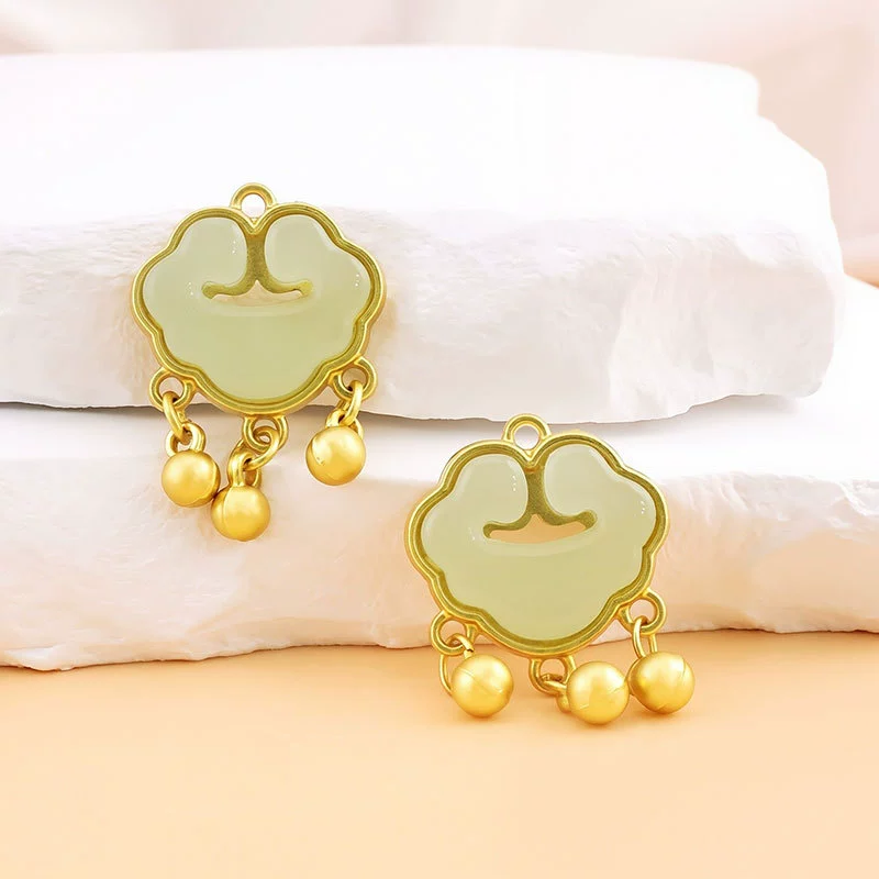 Подвеска с замком мира, имитация нефрита, подвеска в китайском стиле, глазурованные украшения из цинкового сплава, новые китайские аксессуары для одежды, аксессуары ручной работы
