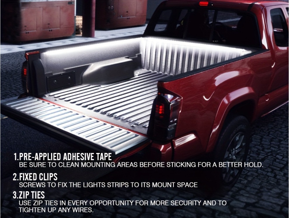 Pickup Truck Compartment Lighting with Tail Box Light Car Atmosphere Light Switch Control One-To-Three Trunk Light