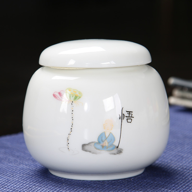 세라믹 뚜껑이 달린 차 캔