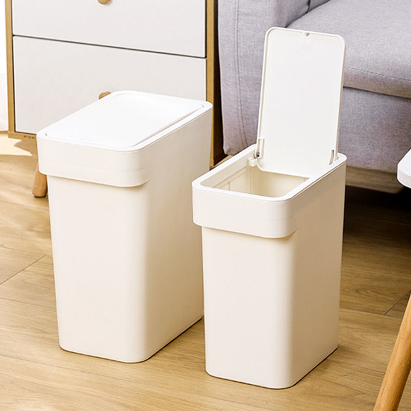 垃圾桶厕所卫生间带盖家用卧室轻奢客厅厨房夹缝便纸桶有盖纸篓窄|ms