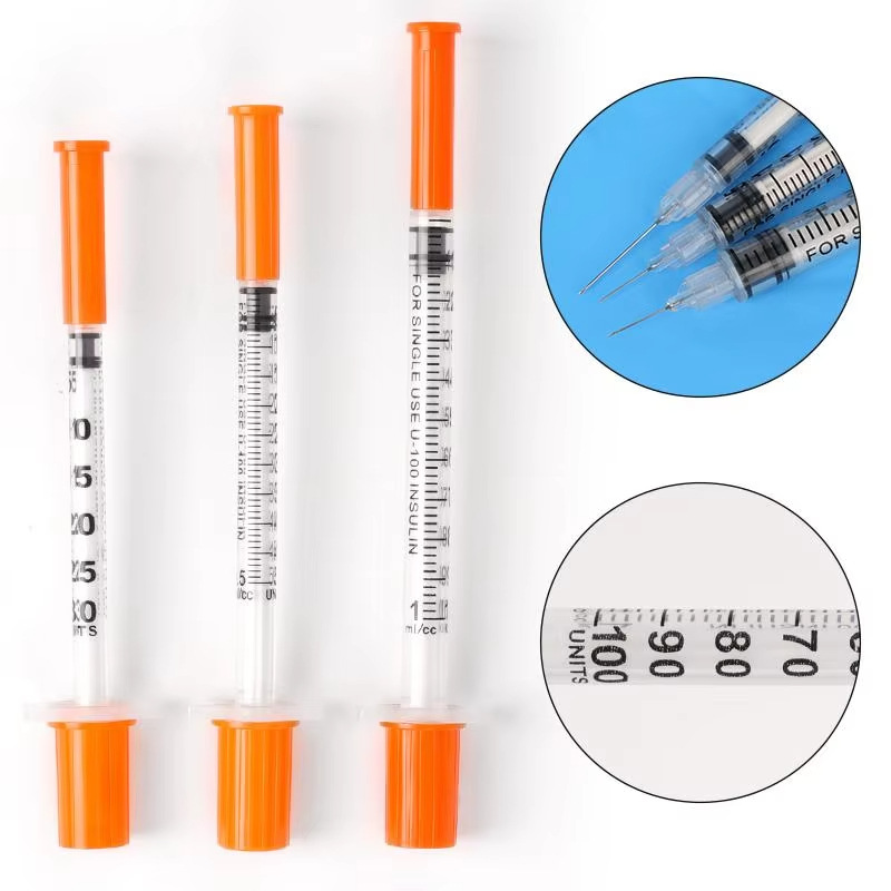 Comercio exterior 0.5ml / 0.3ml alimentador de jeringa desechable tipo mano Amazon inyección de insulina aguja