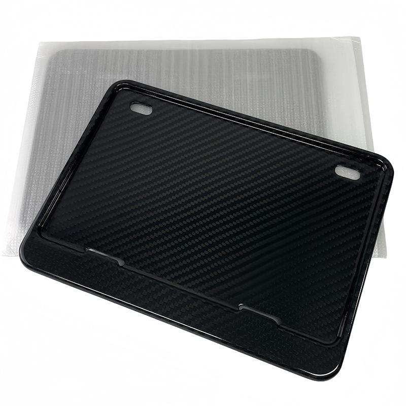 Wholesale genuine carbon fiber license plate frame, rear license plate protector, motorcycle modification accessory, non-destructive installation, universal fit