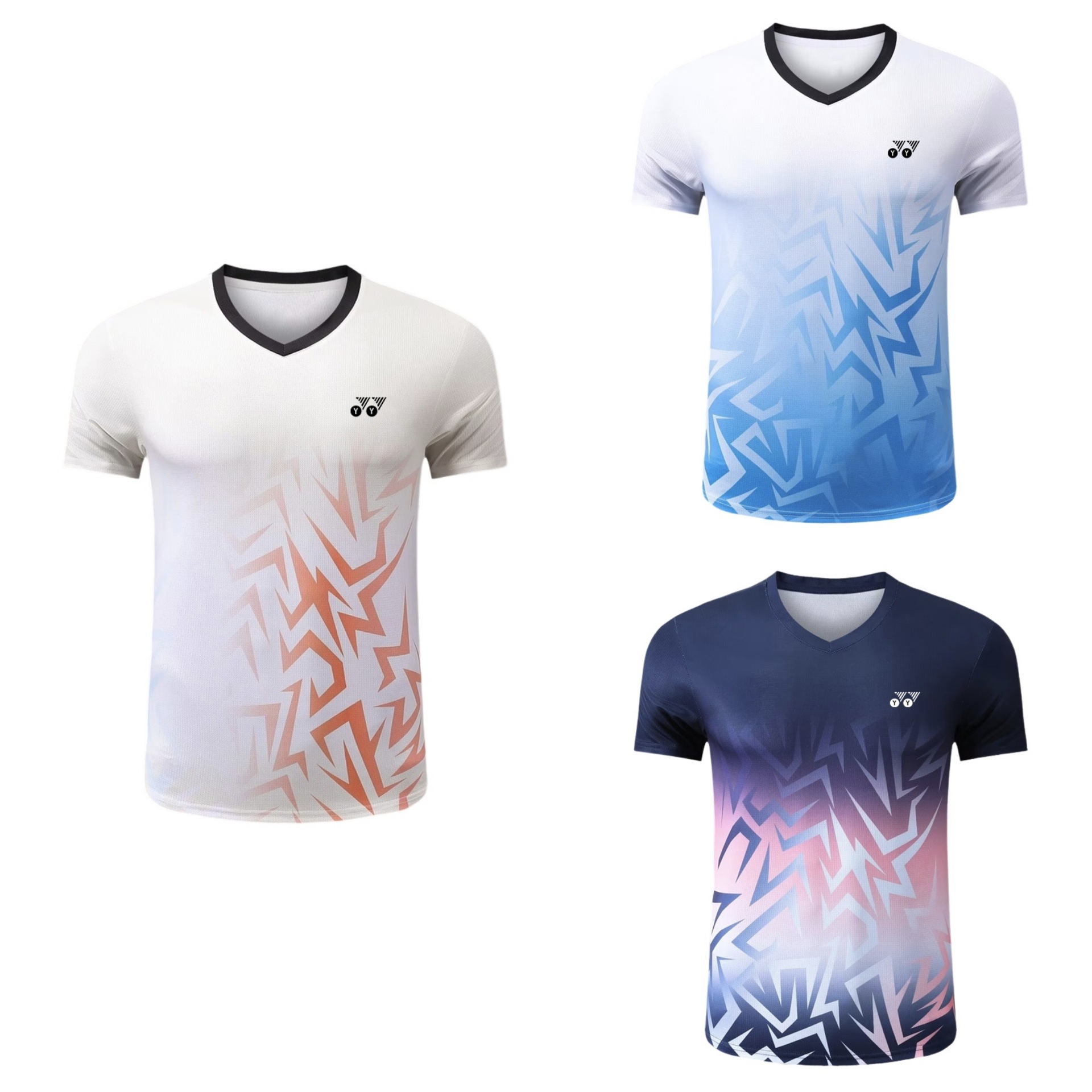 Yy New Badminton Uniform Short-Sleeved T-Shirt Sports Men's and Women's Suit Culottes Quick-Drying Breathable Competition Training Uniform Printing