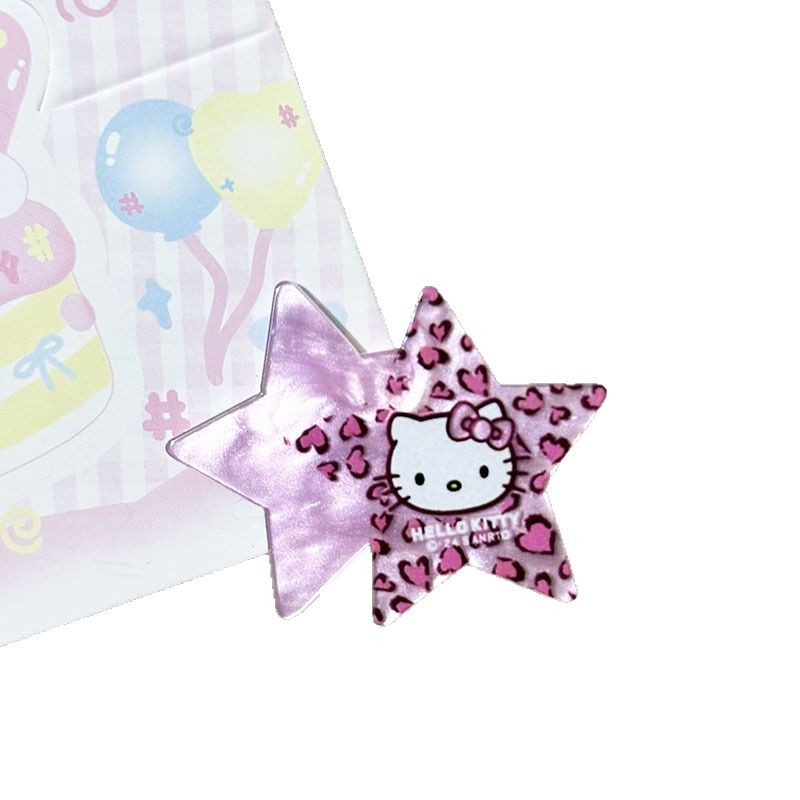 Nuevo clip para el cabello con estampado de leopardo rosa, clip versátil con forma de corazón, pentagrama, hueso y pico de pato, accesorio para el cabello con dibujos animados